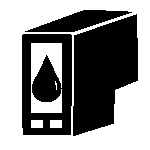 wide format printer ink black icon